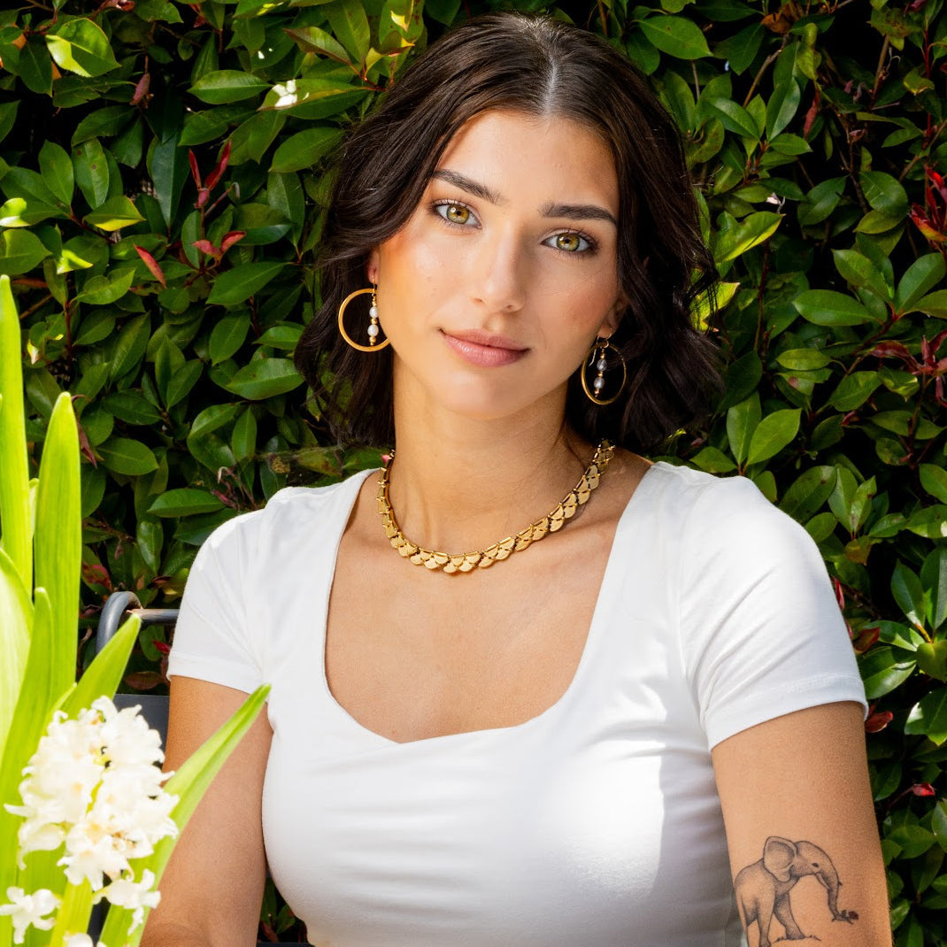 Young woman wearing earrings